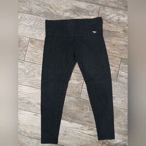 PINK Victoria's Secret Black Skinny Foldover Leggings Vintage Y2k~size S
